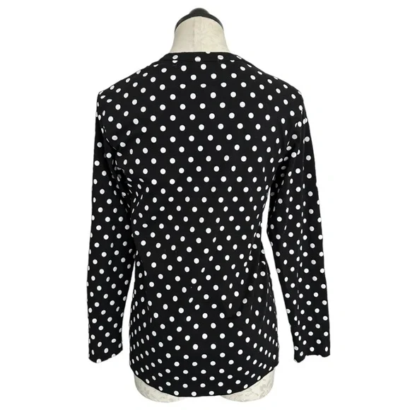 Comme Des Garcons Play Polka Dot Long 100% Cotton Tee Embroidered Heart Size L - Picture 8 of 15